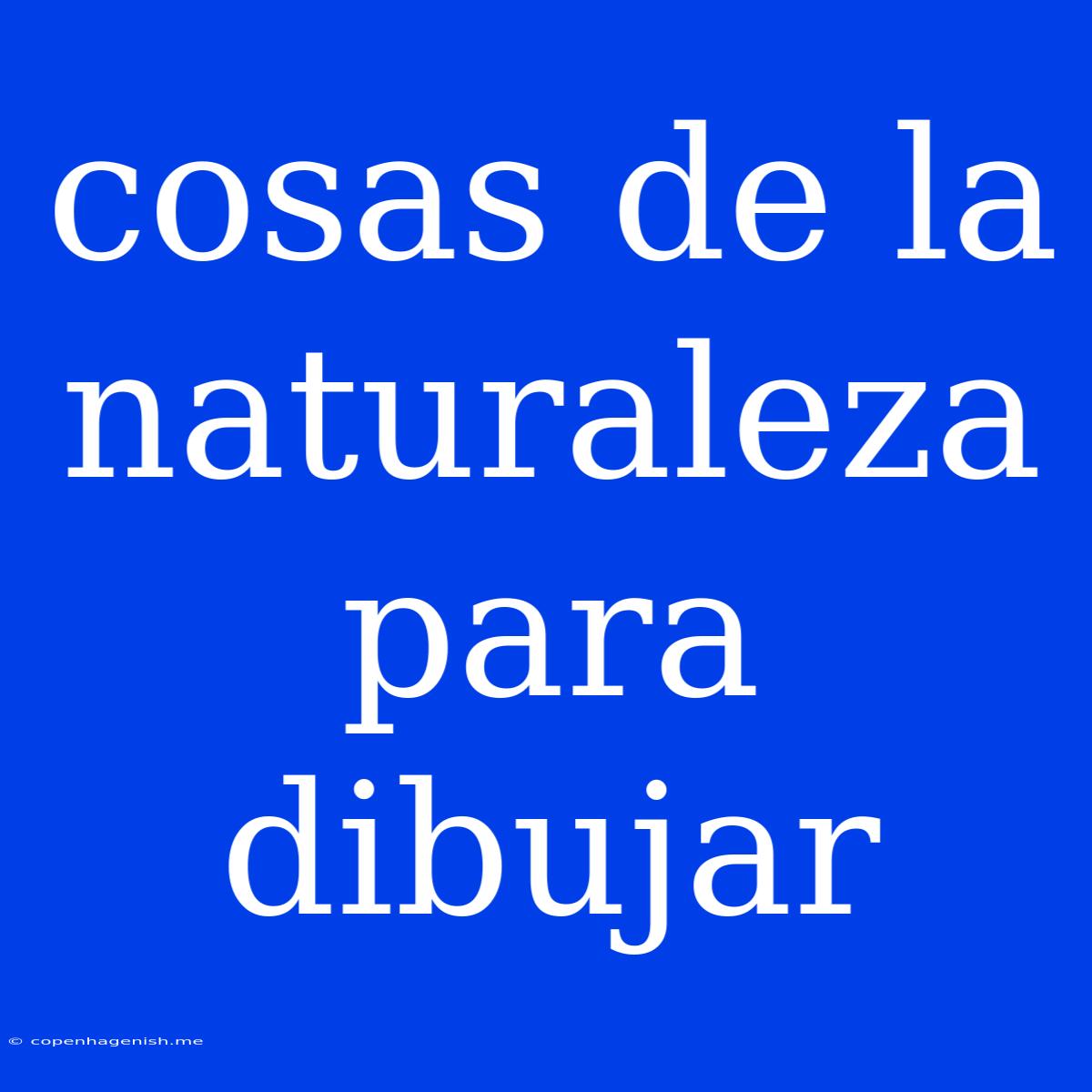 Cosas De La Naturaleza Para Dibujar