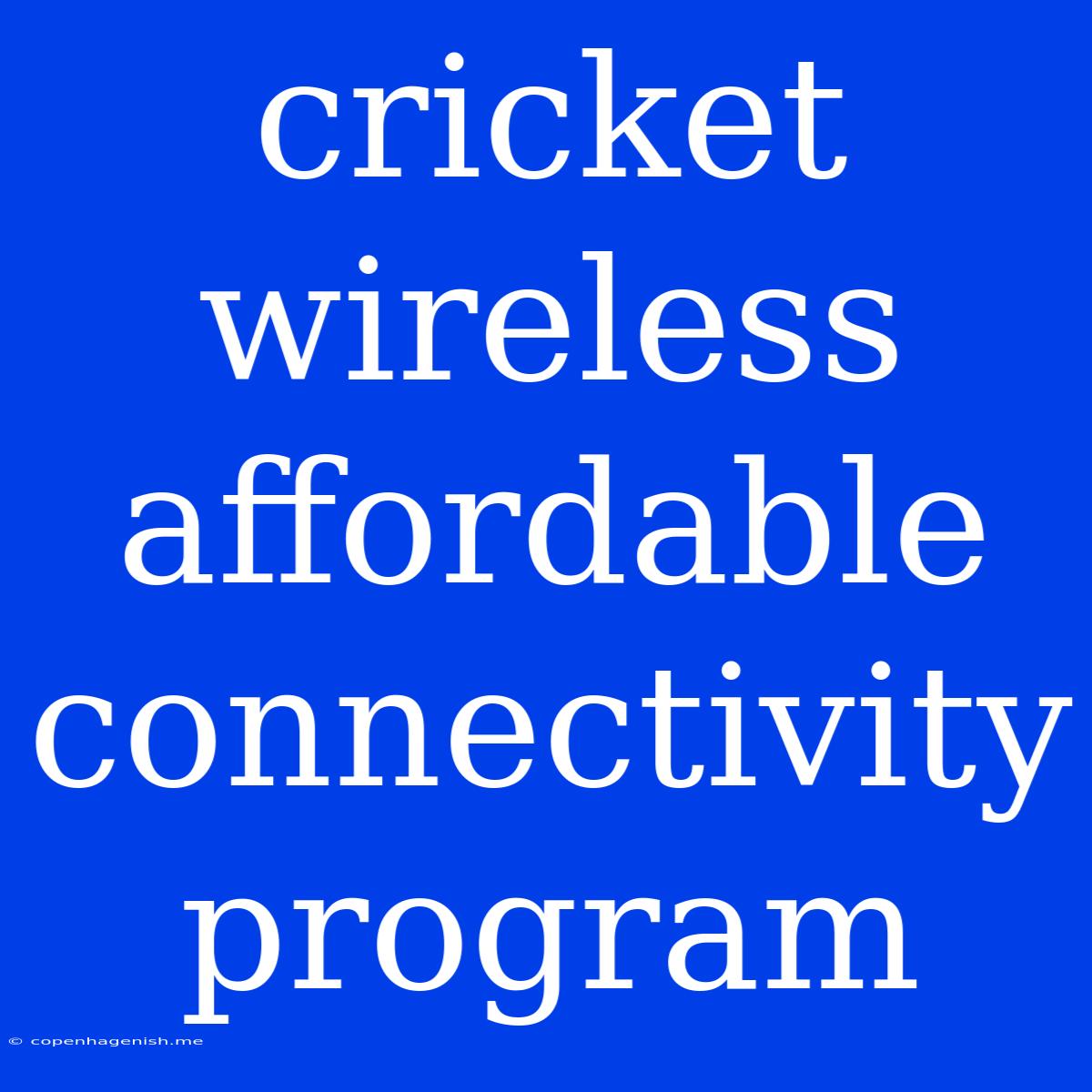 Cricket Wireless Affordable Connectivity Program