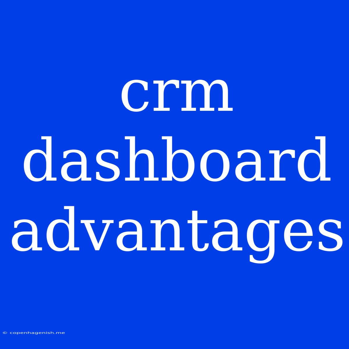 Crm Dashboard Advantages