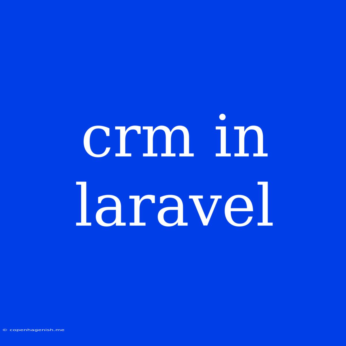 Crm In Laravel