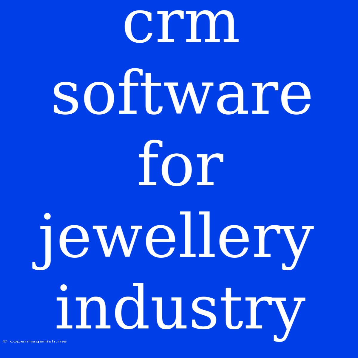 Crm Software For Jewellery Industry