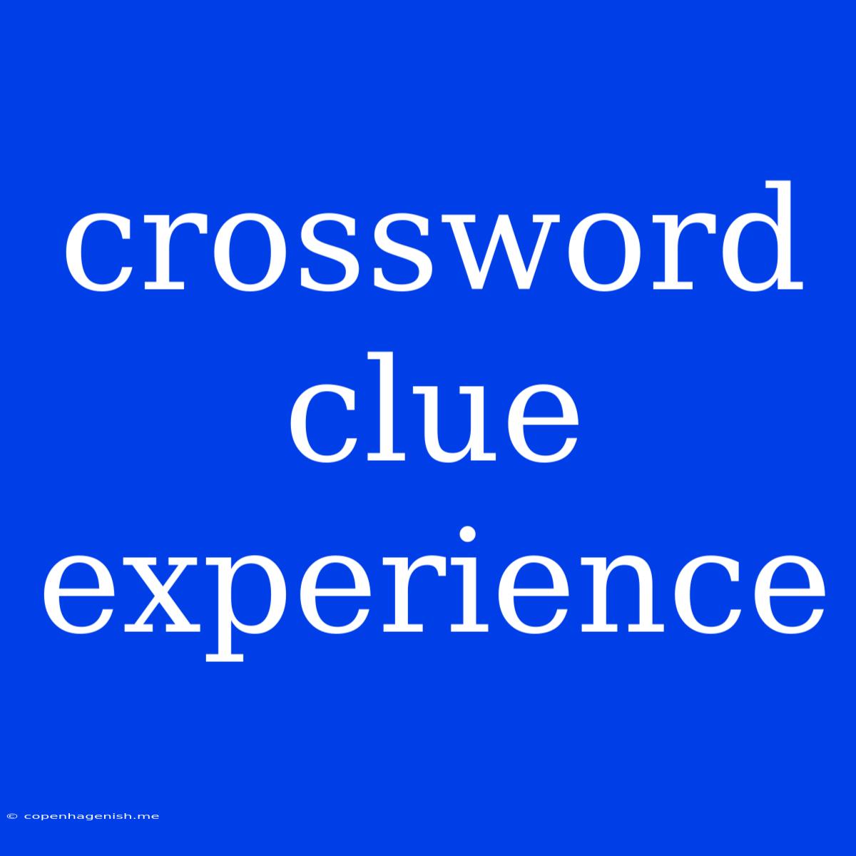 Crossword Clue Experience