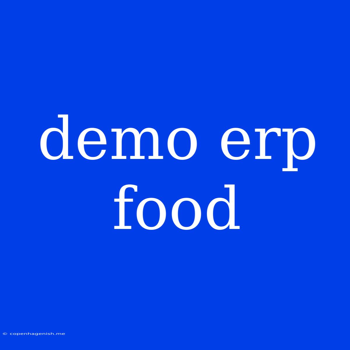 Demo Erp Food