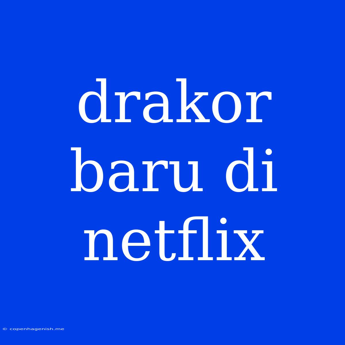 Drakor Baru Di Netflix