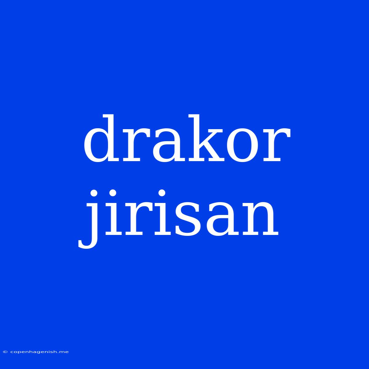 Drakor Jirisan