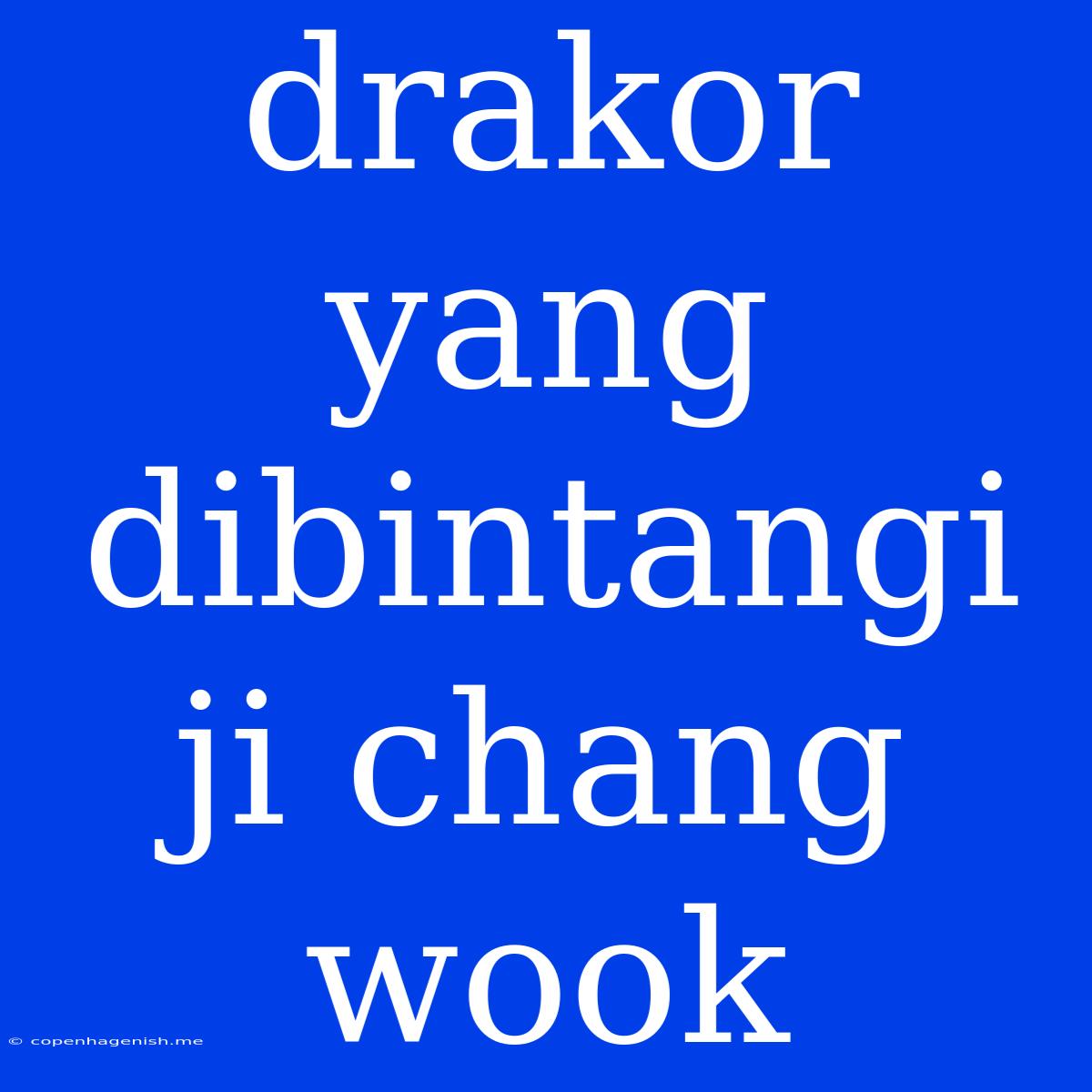 Drakor Yang Dibintangi Ji Chang Wook