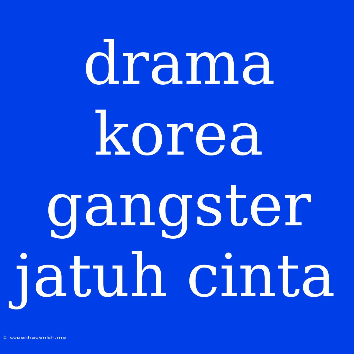 Drama Korea Gangster Jatuh Cinta