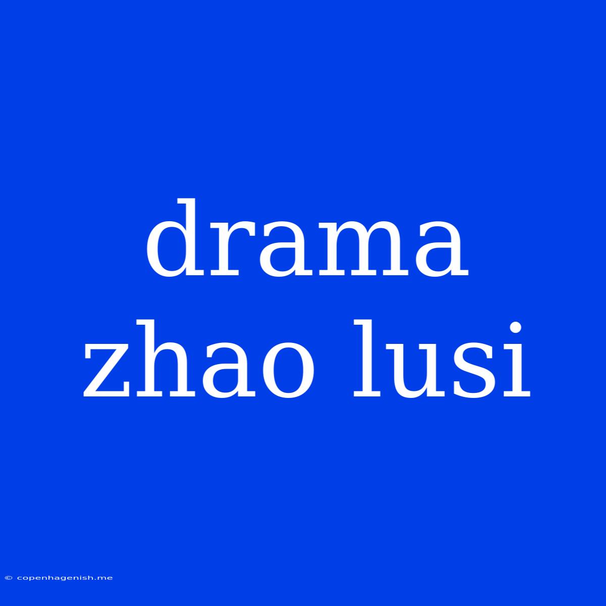 Drama Zhao Lusi