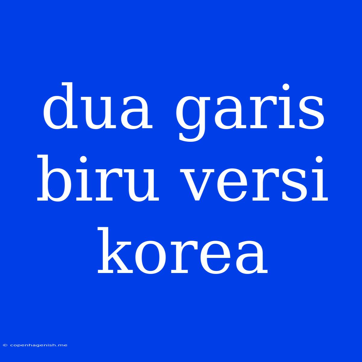 Dua Garis Biru Versi Korea