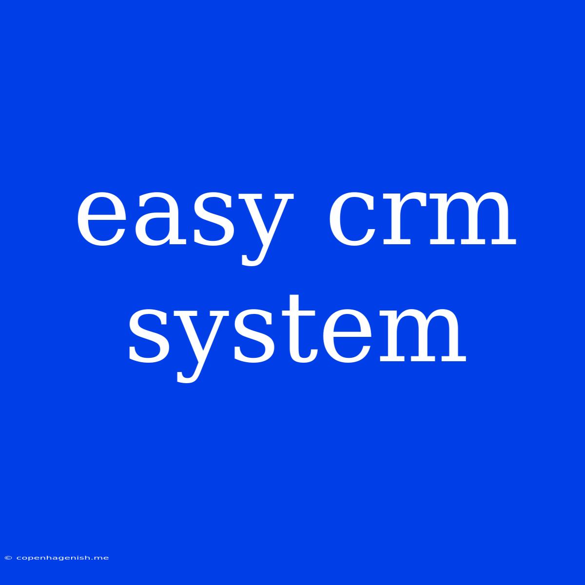 Easy Crm System