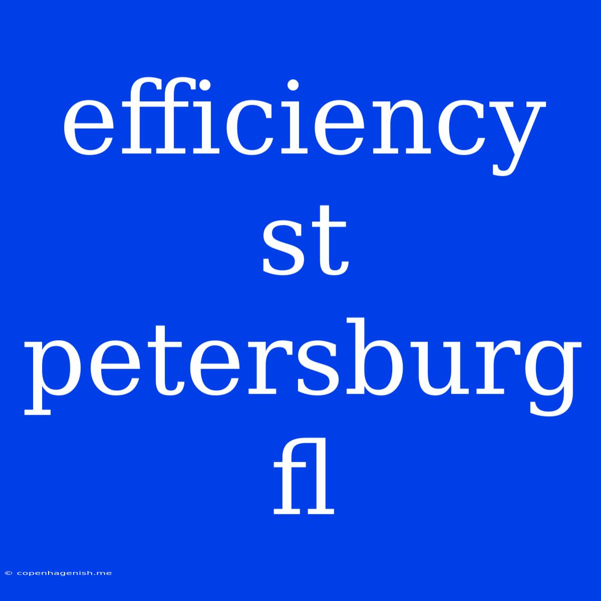 Efficiency St Petersburg Fl