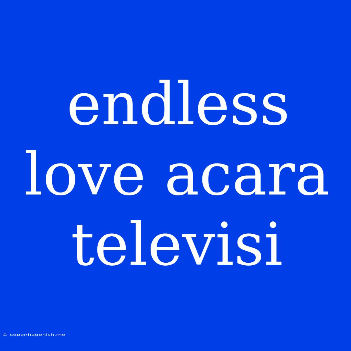 Endless Love Acara Televisi