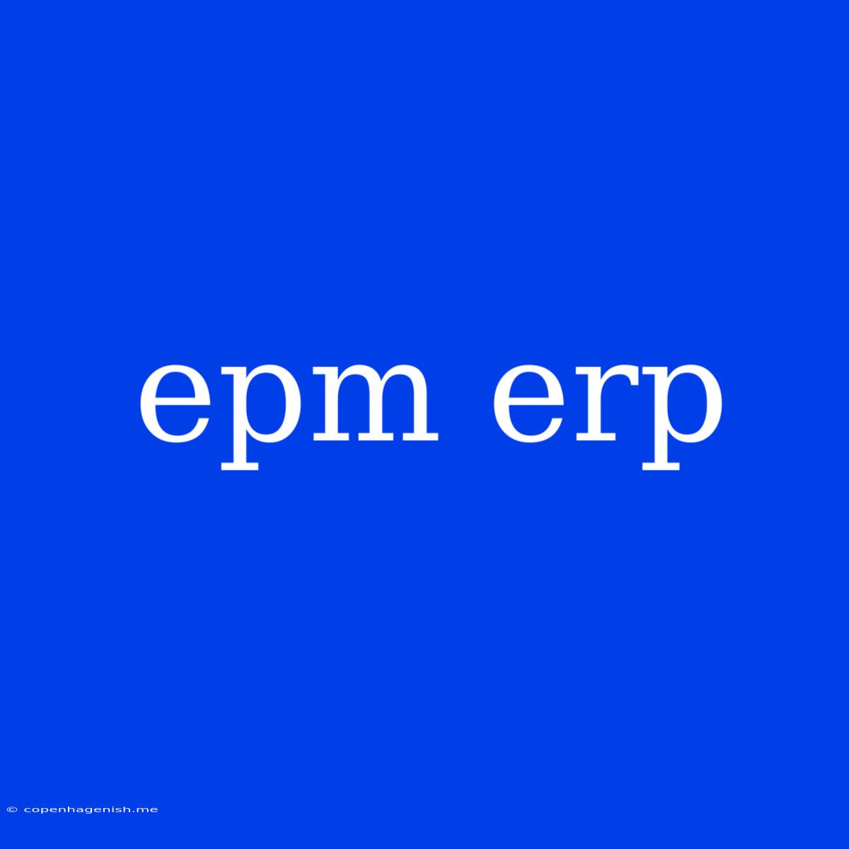 Epm Erp