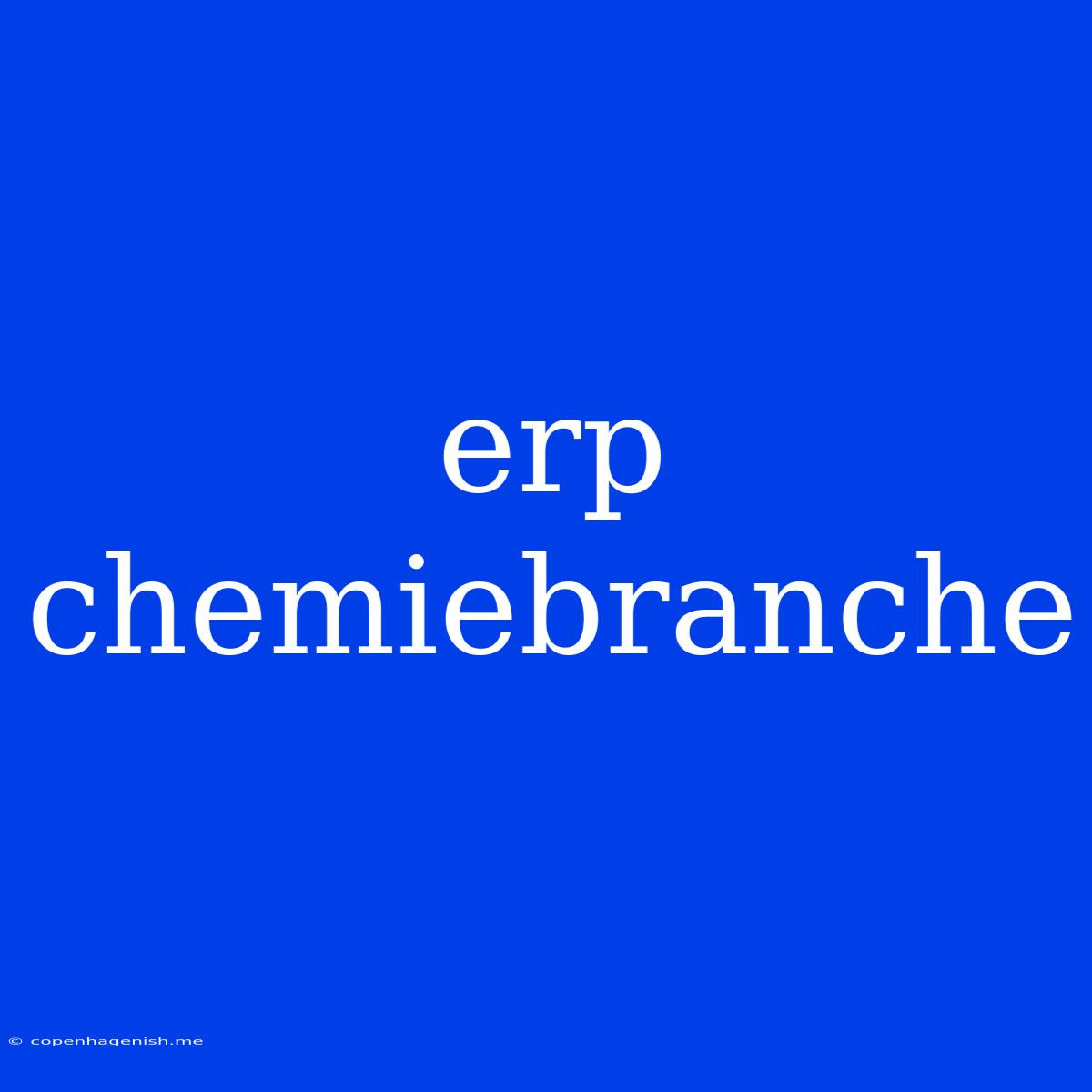 Erp Chemiebranche