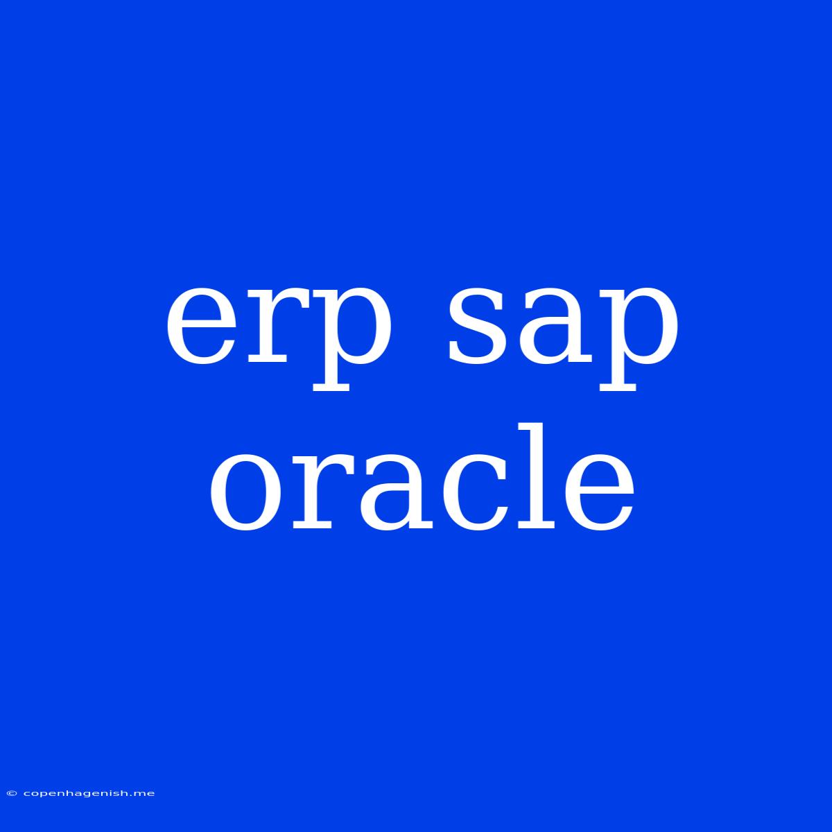 Erp Sap Oracle