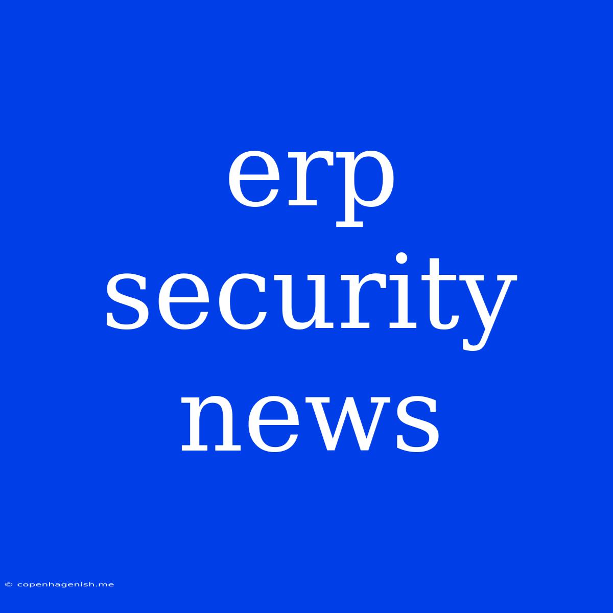 Erp Security News