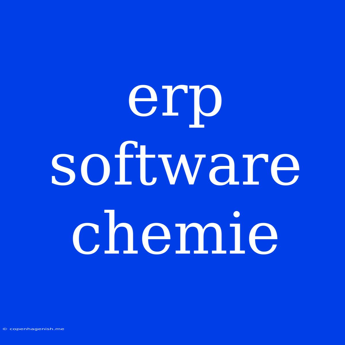 Erp Software Chemie