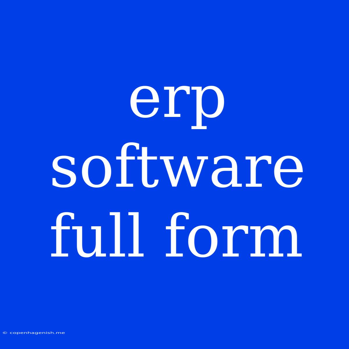 Erp Software Full Form