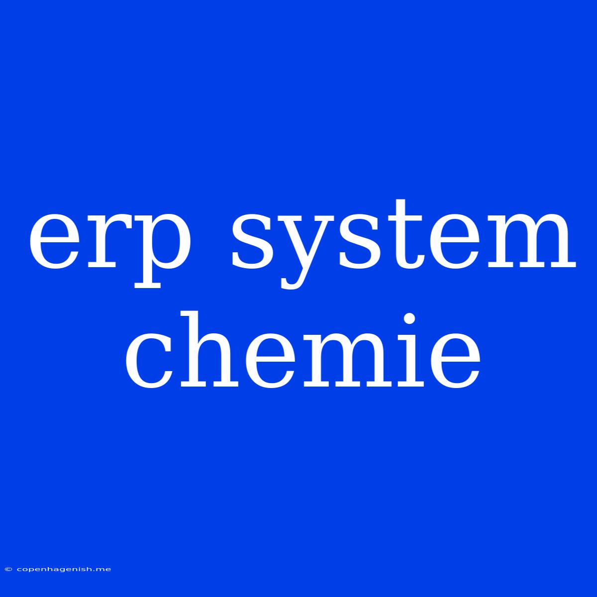 Erp System Chemie