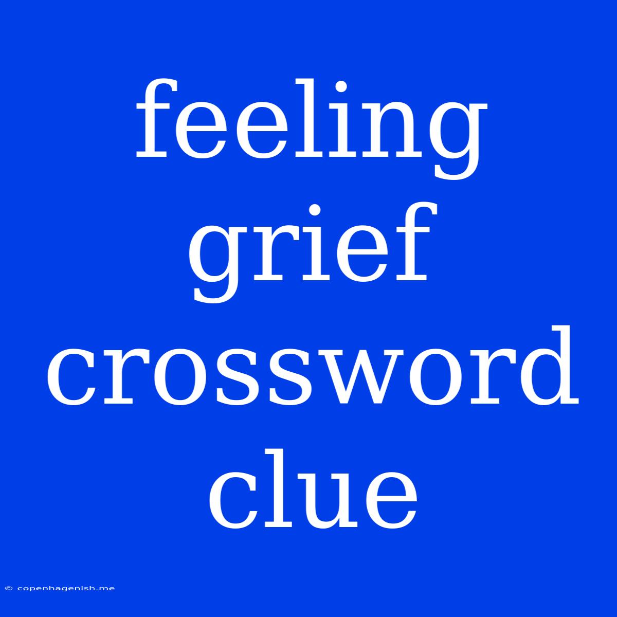 Feeling Grief Crossword Clue