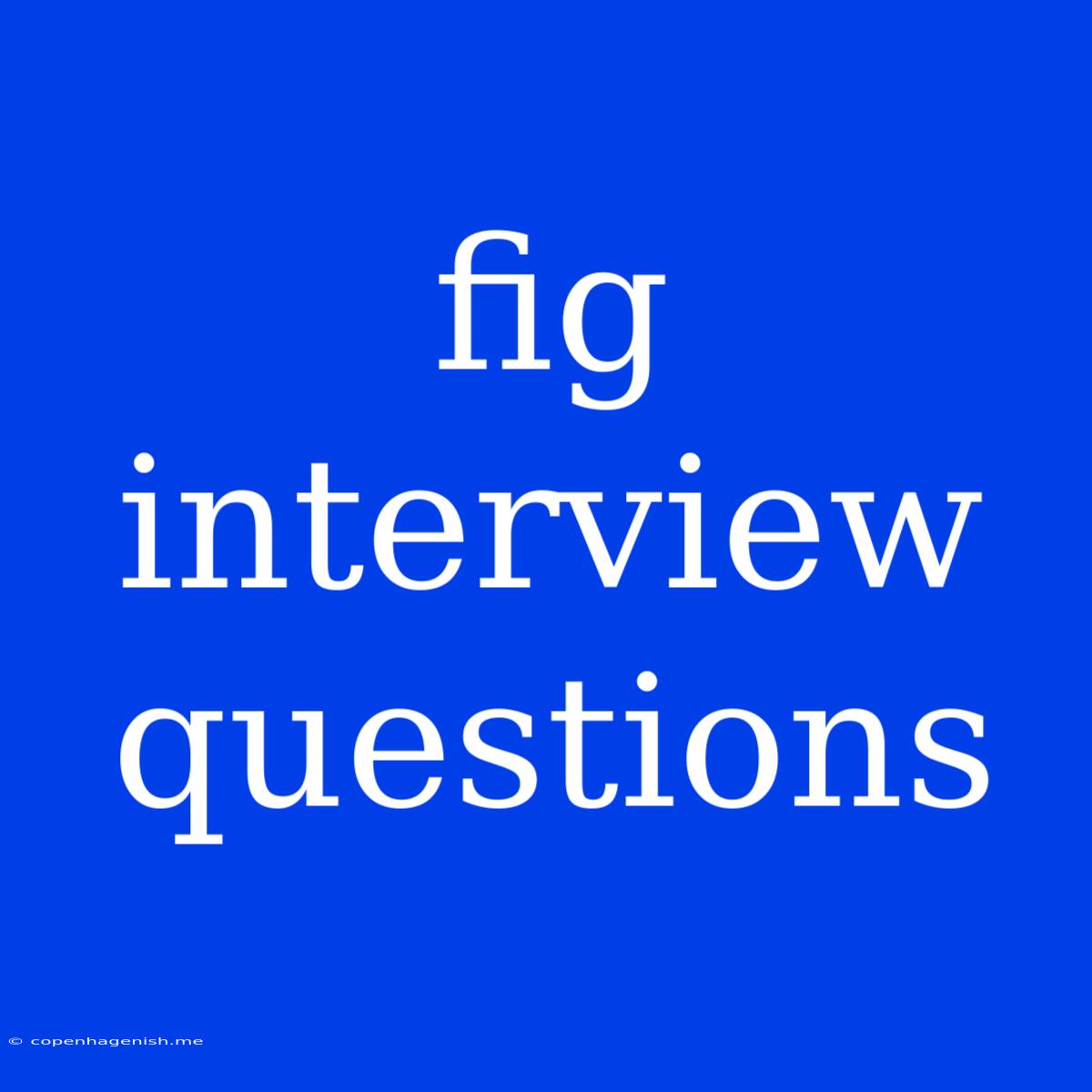 Fig Interview Questions