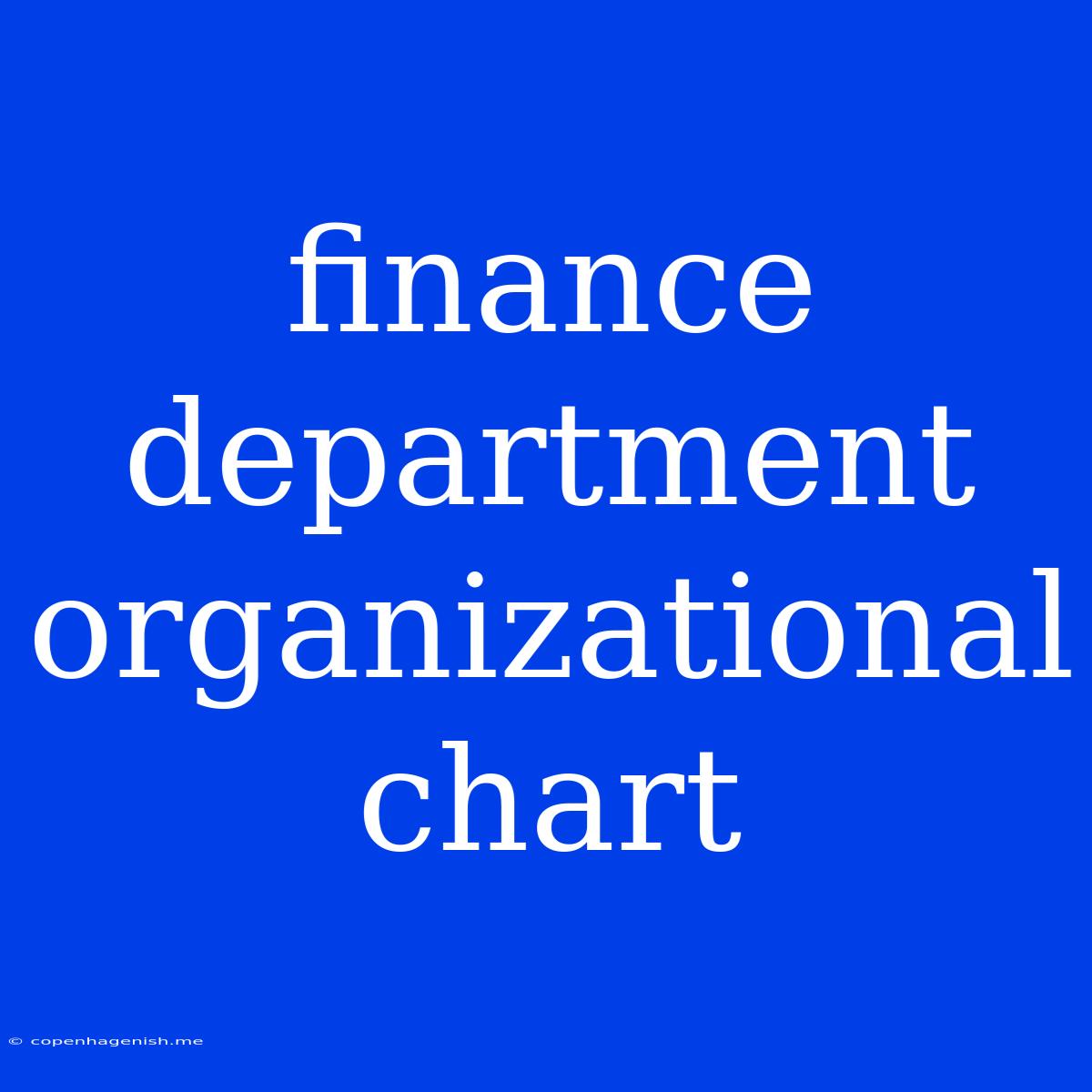 Finance Department Organizational Chart