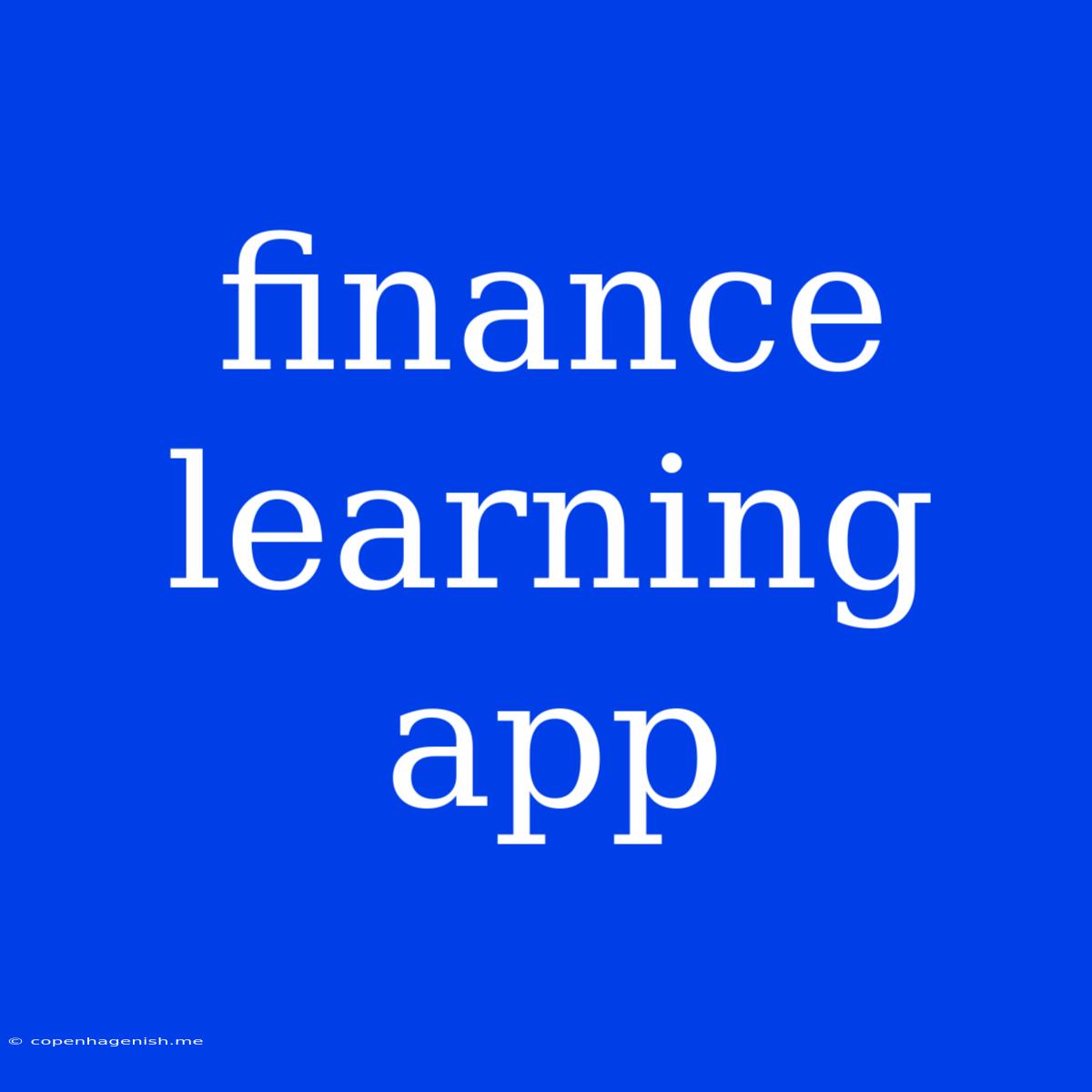 Finance Learning App