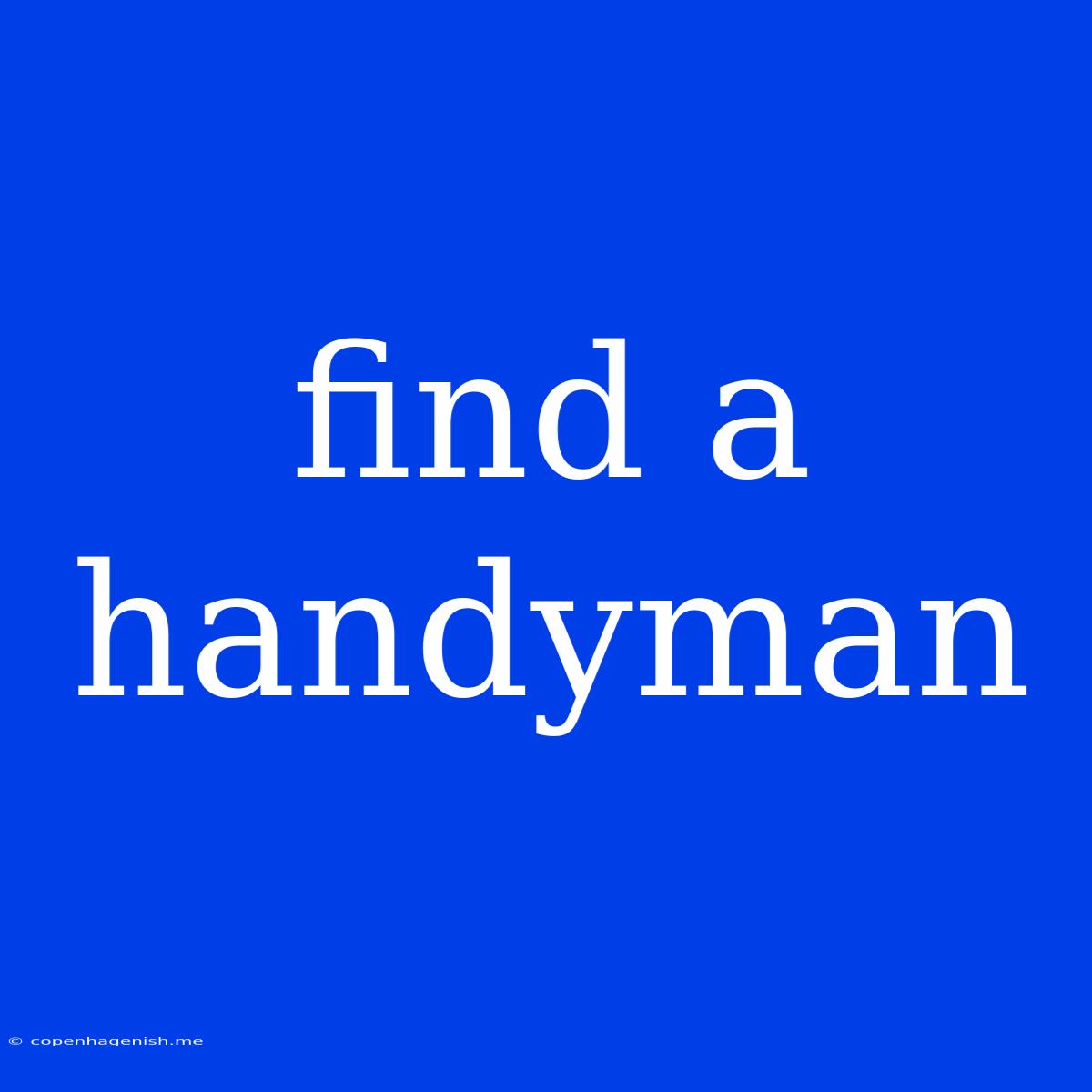 Find A Handyman