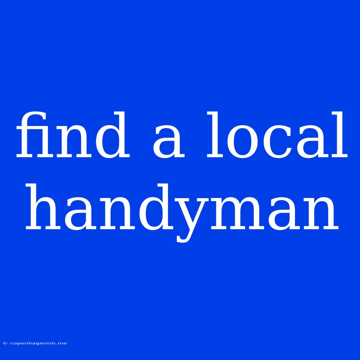 Find A Local Handyman