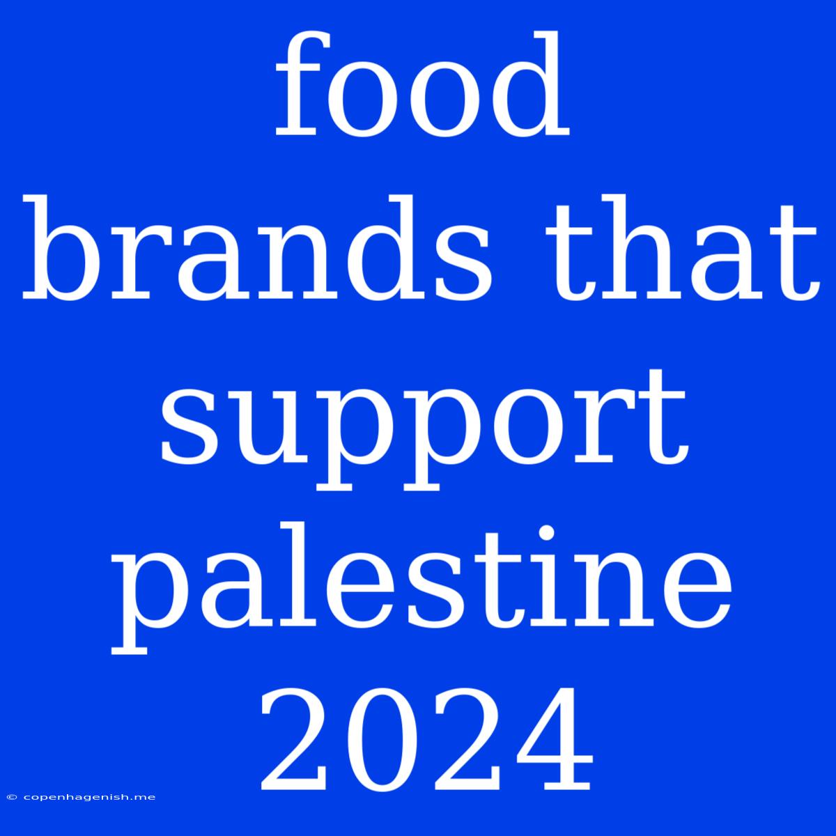 Food Brands That Support Palestine 2024