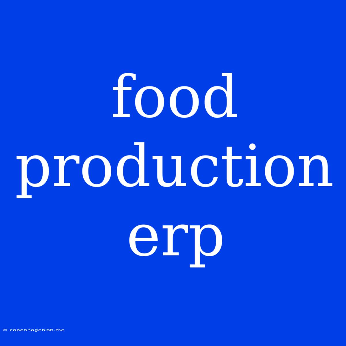 Food Production Erp