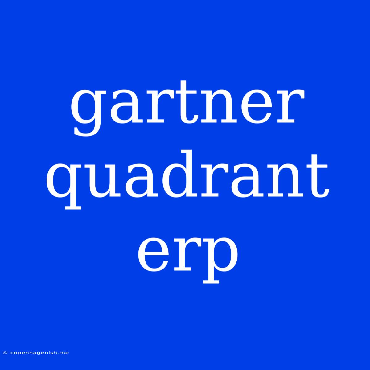 Gartner Quadrant Erp