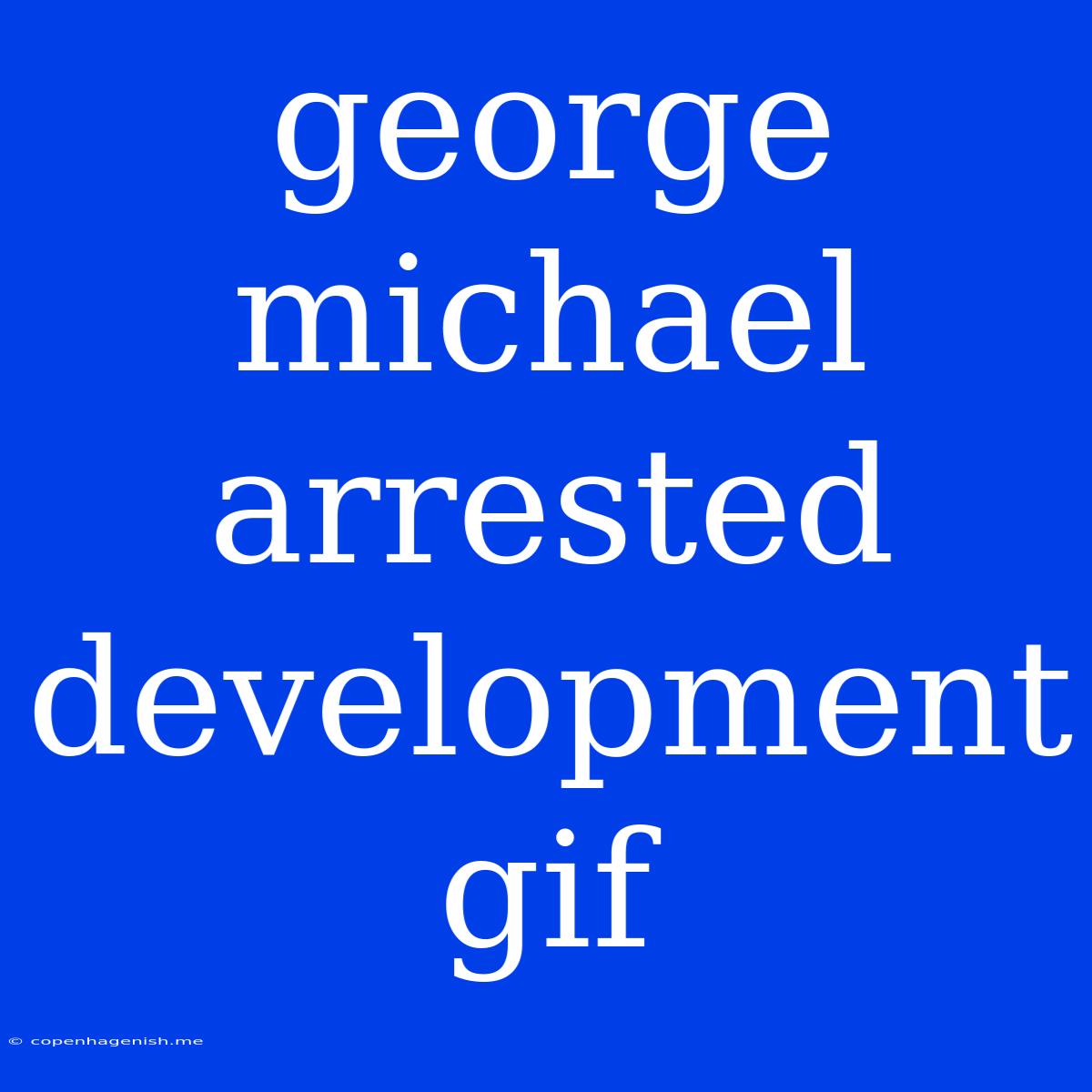 George Michael Arrested Development Gif