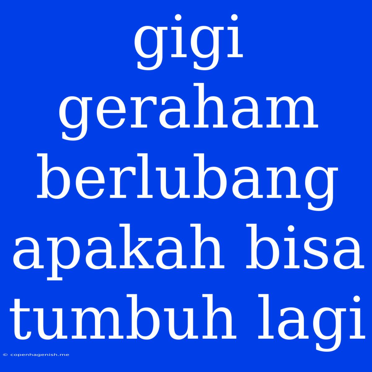 Gigi Geraham Berlubang Apakah Bisa Tumbuh Lagi