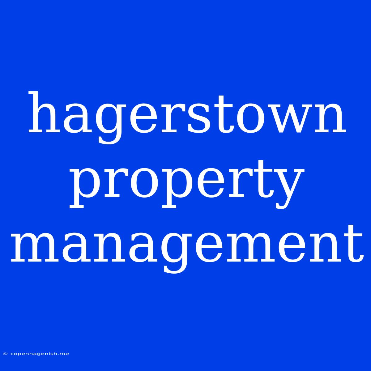 Hagerstown Property Management