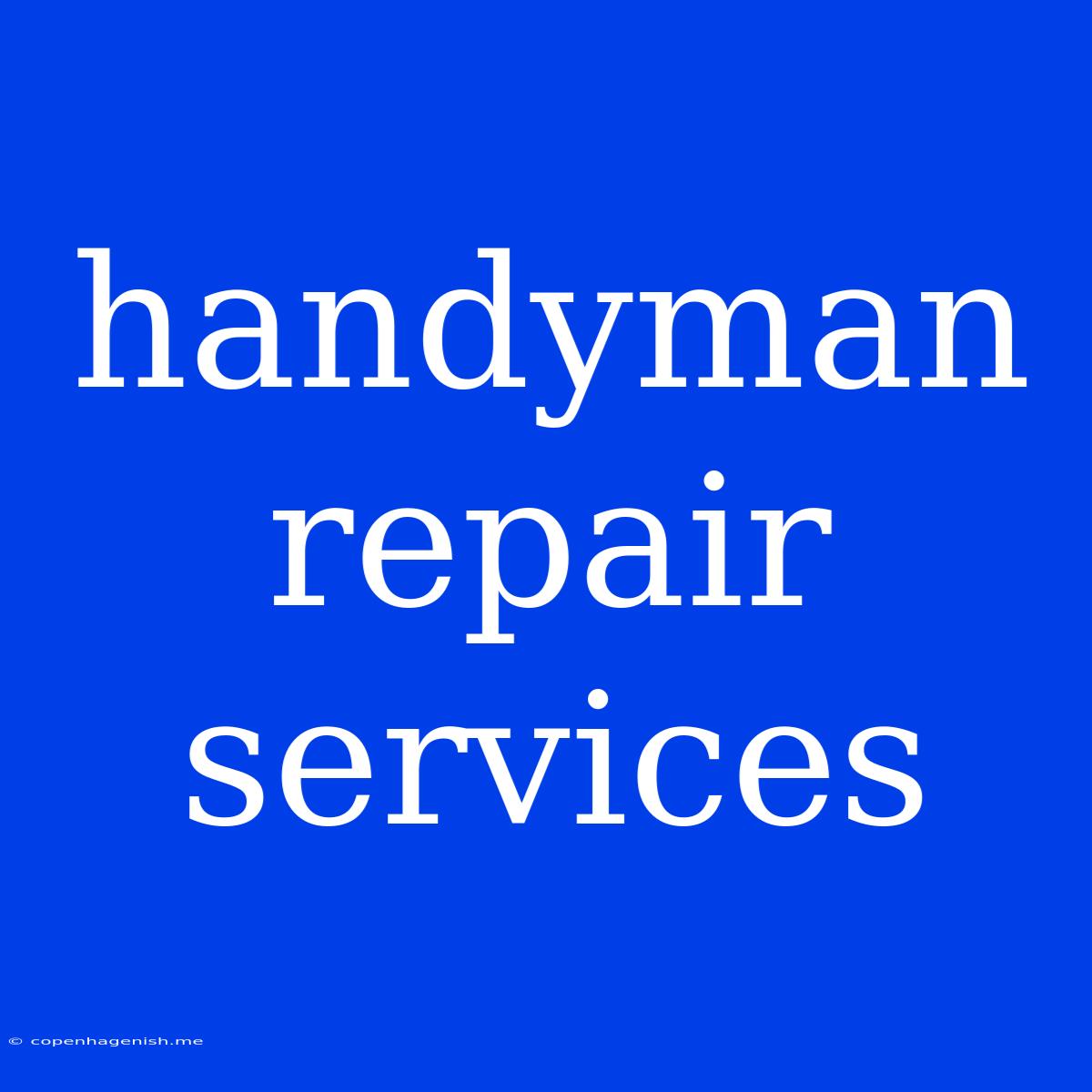 Handyman Repair Services