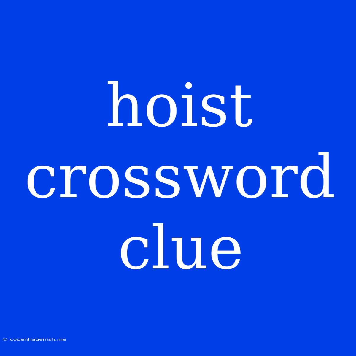 Hoist Crossword Clue