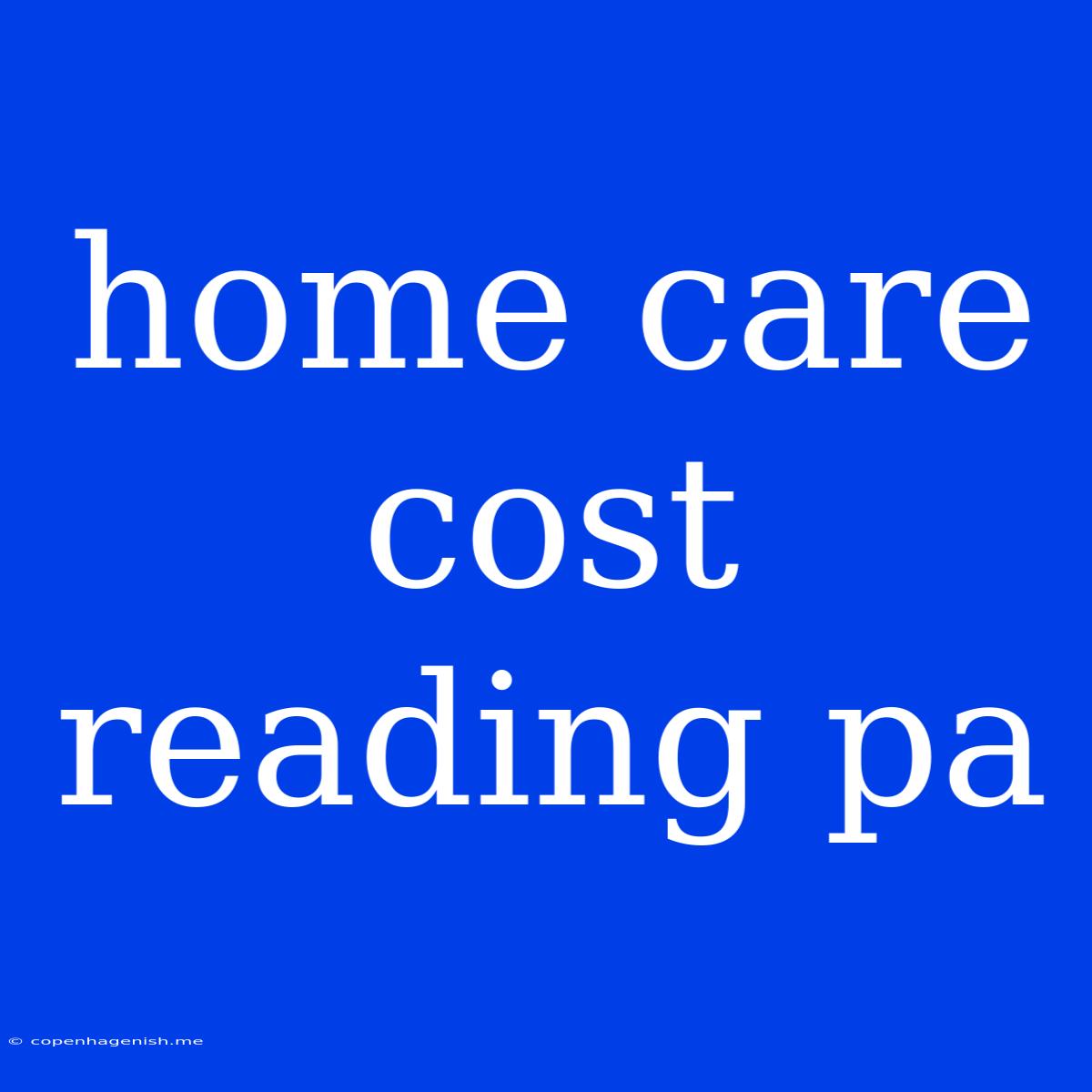 Home Care Cost Reading Pa