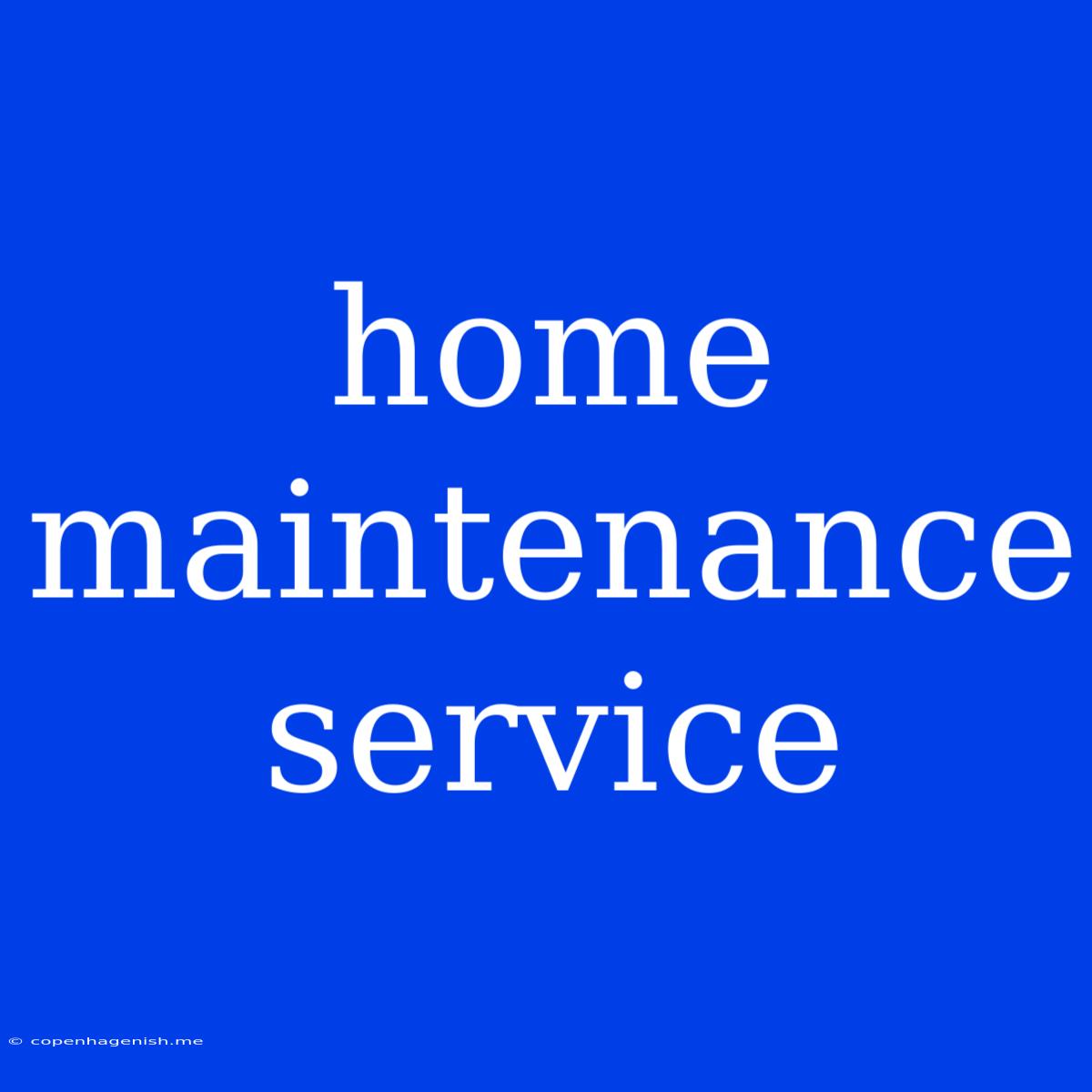 Home Maintenance Service