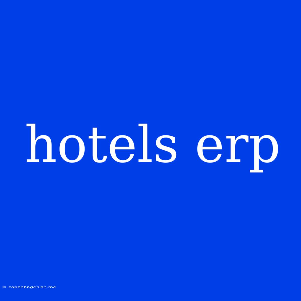 Hotels Erp