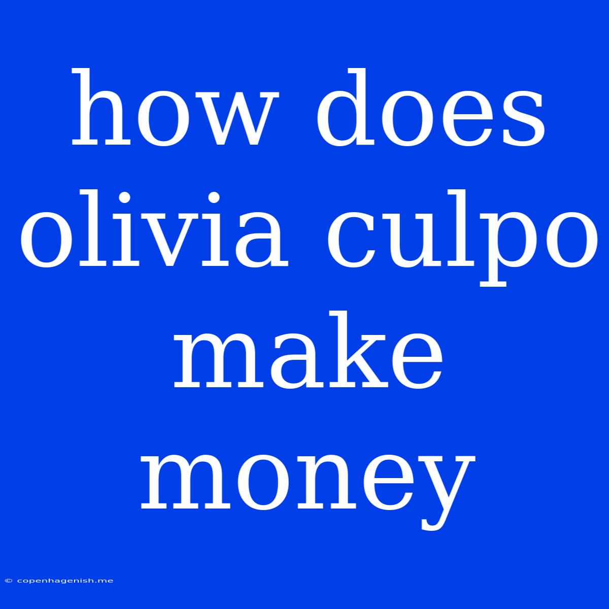 How Does Olivia Culpo Make Money