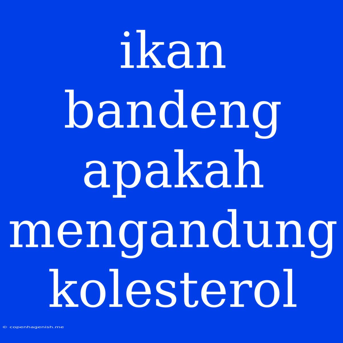 Ikan Bandeng Apakah Mengandung Kolesterol