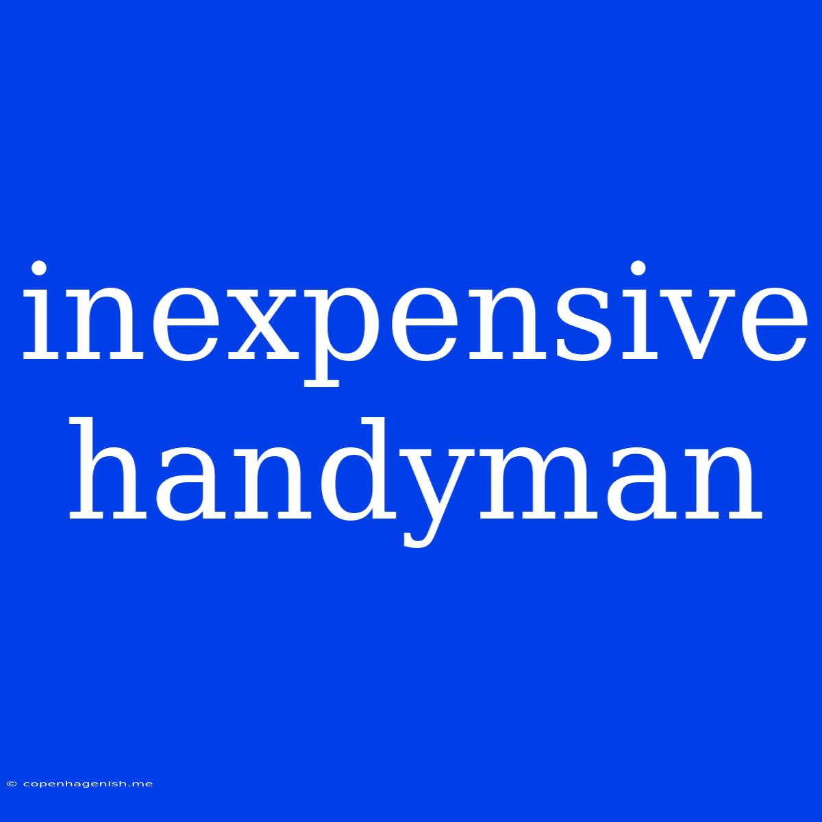 Inexpensive Handyman