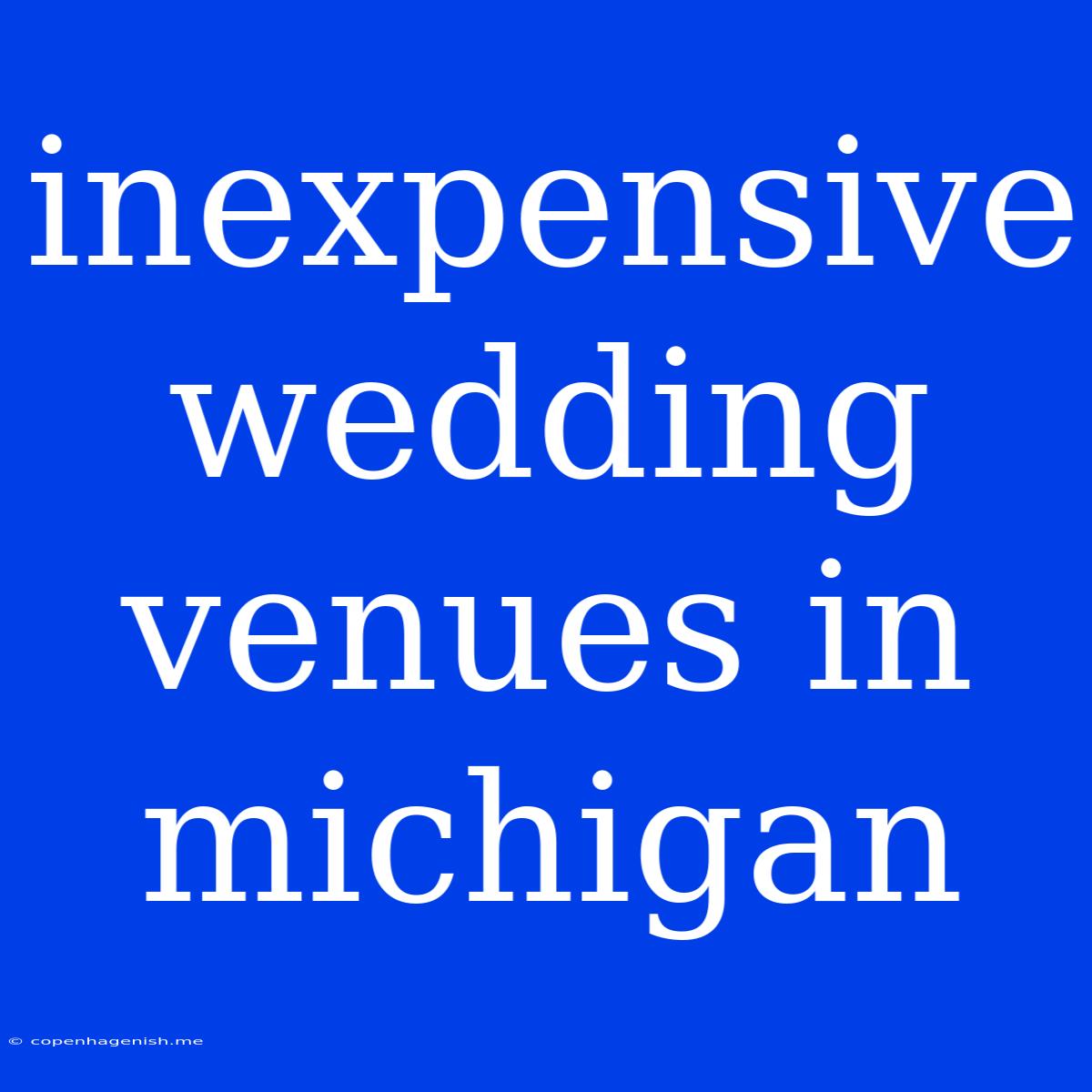 Inexpensive Wedding Venues In Michigan