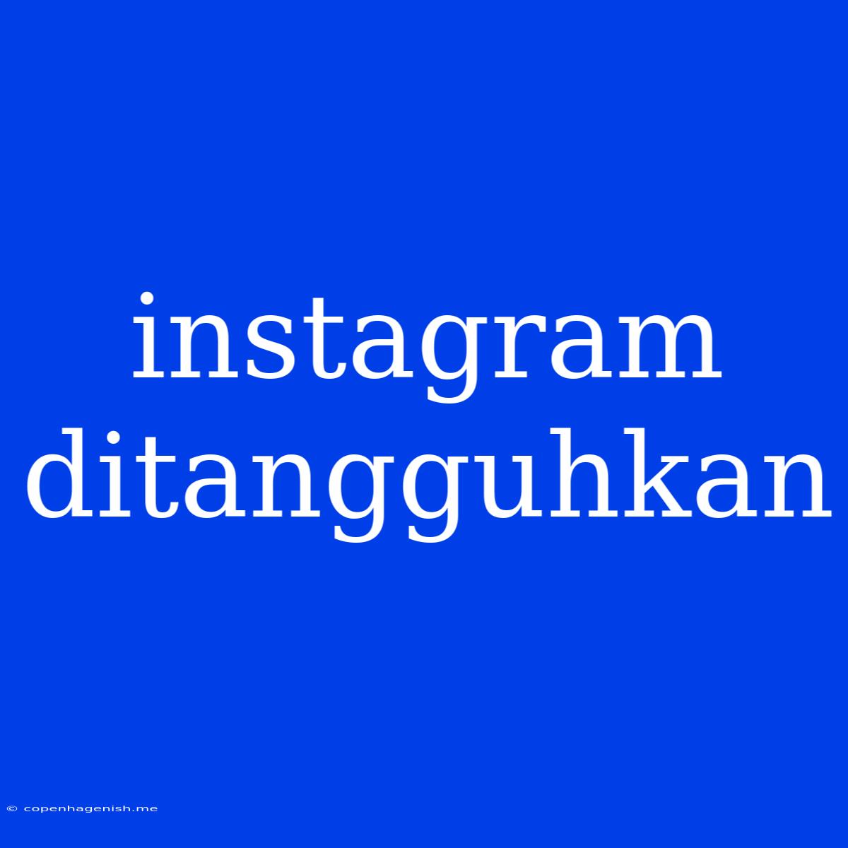 Instagram Ditangguhkan