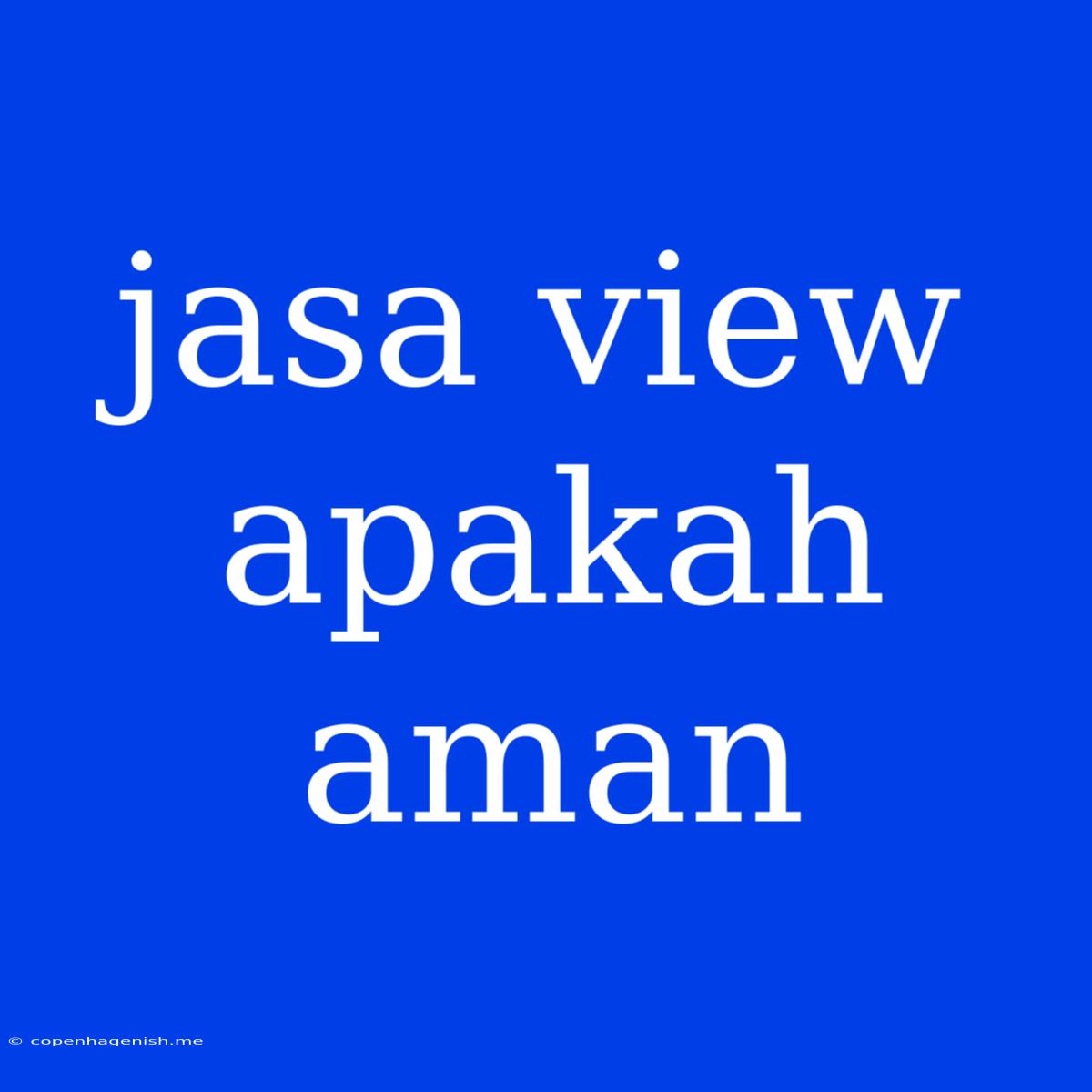 Jasa View Apakah Aman