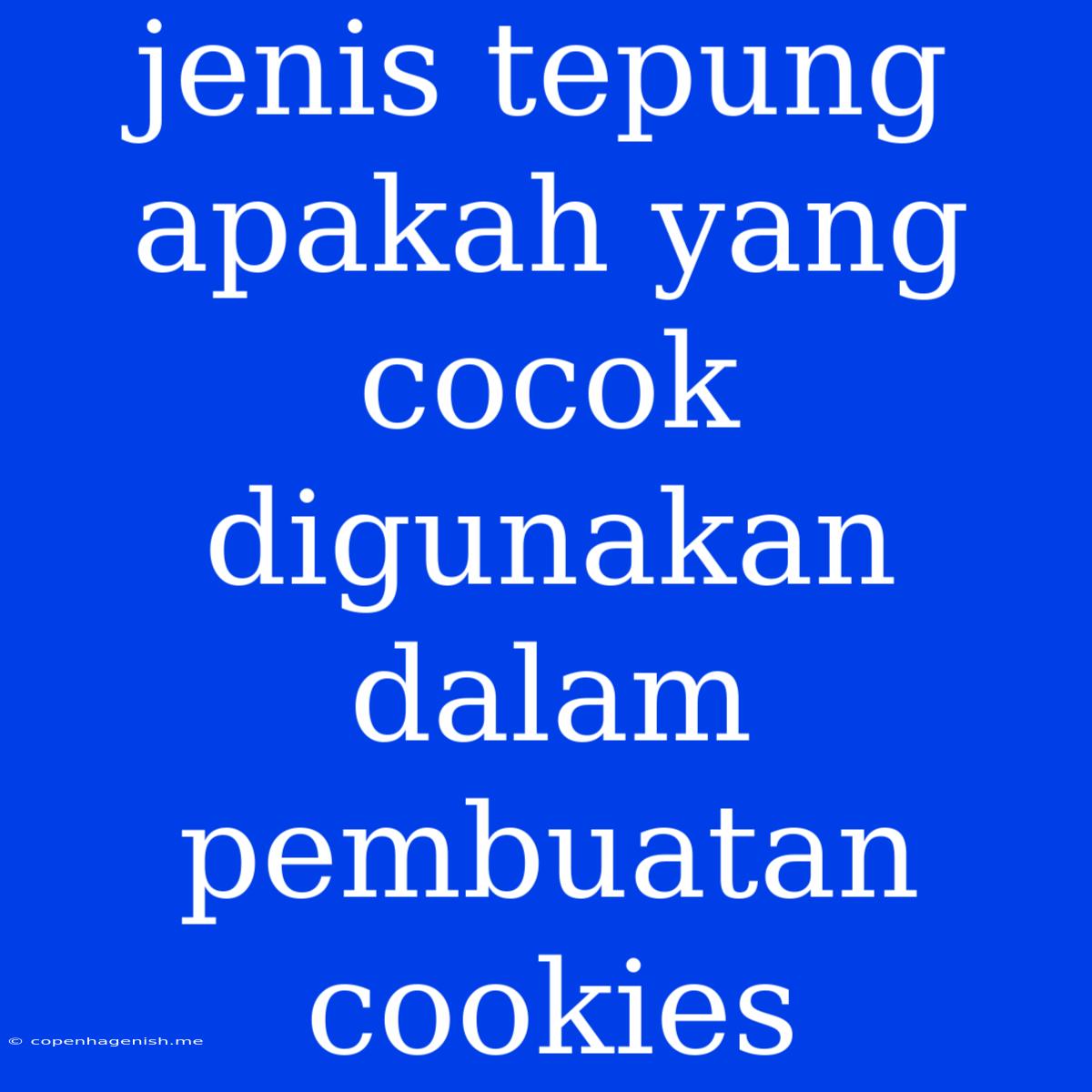 Jenis Tepung Apakah Yang Cocok Digunakan Dalam Pembuatan Cookies