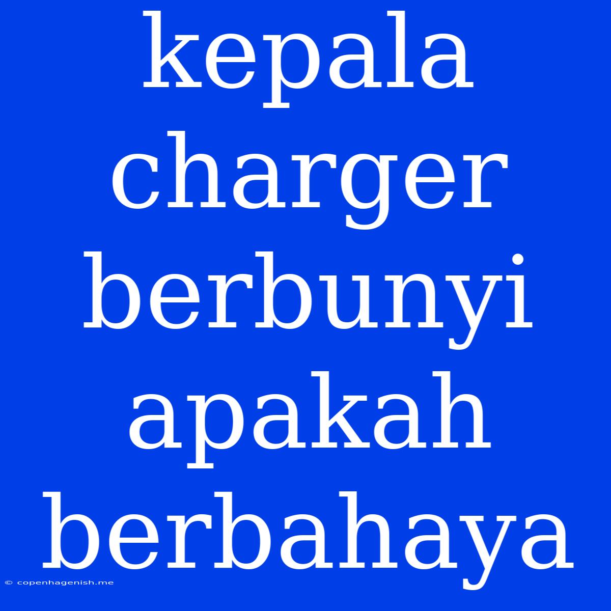 Kepala Charger Berbunyi Apakah Berbahaya