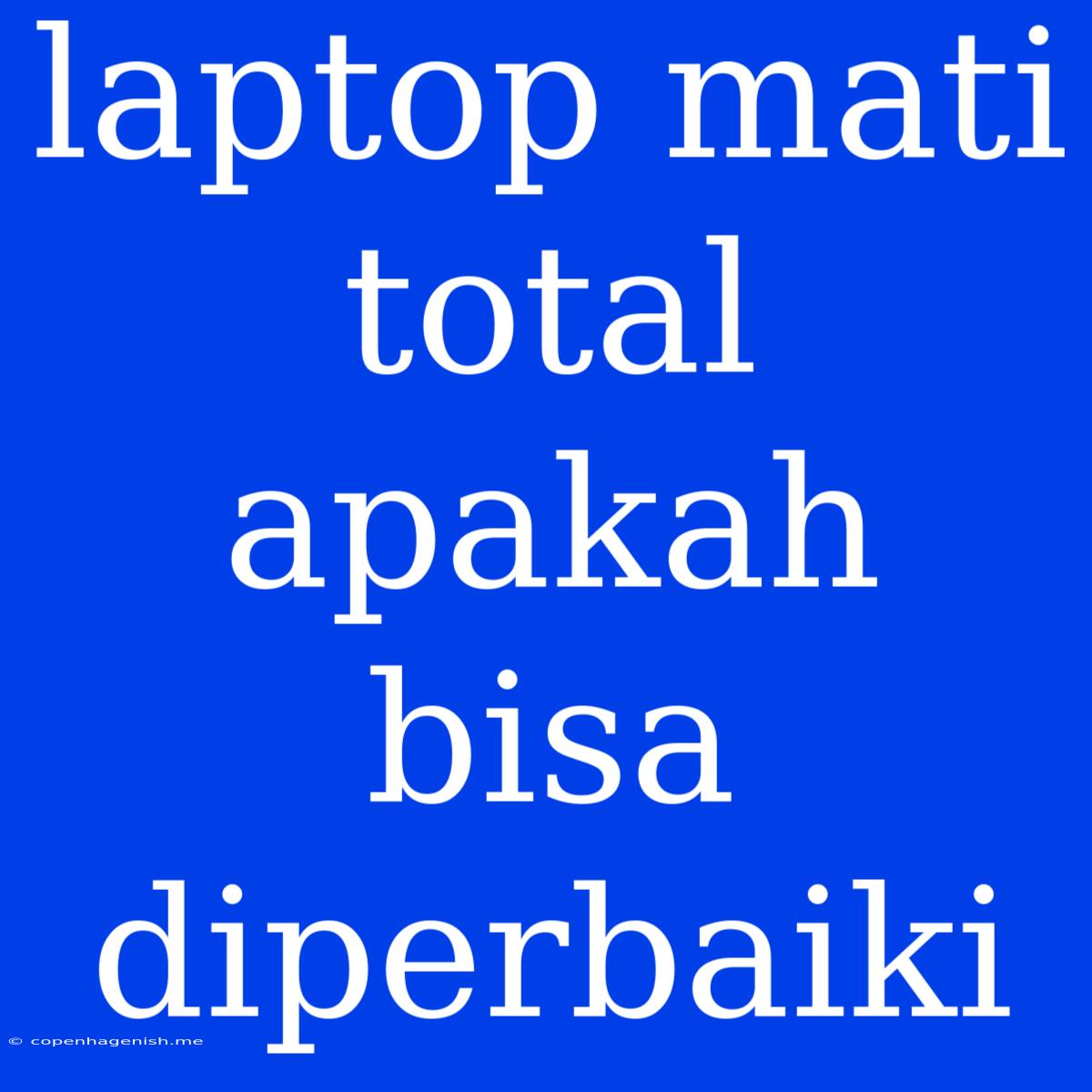 Laptop Mati Total Apakah Bisa Diperbaiki