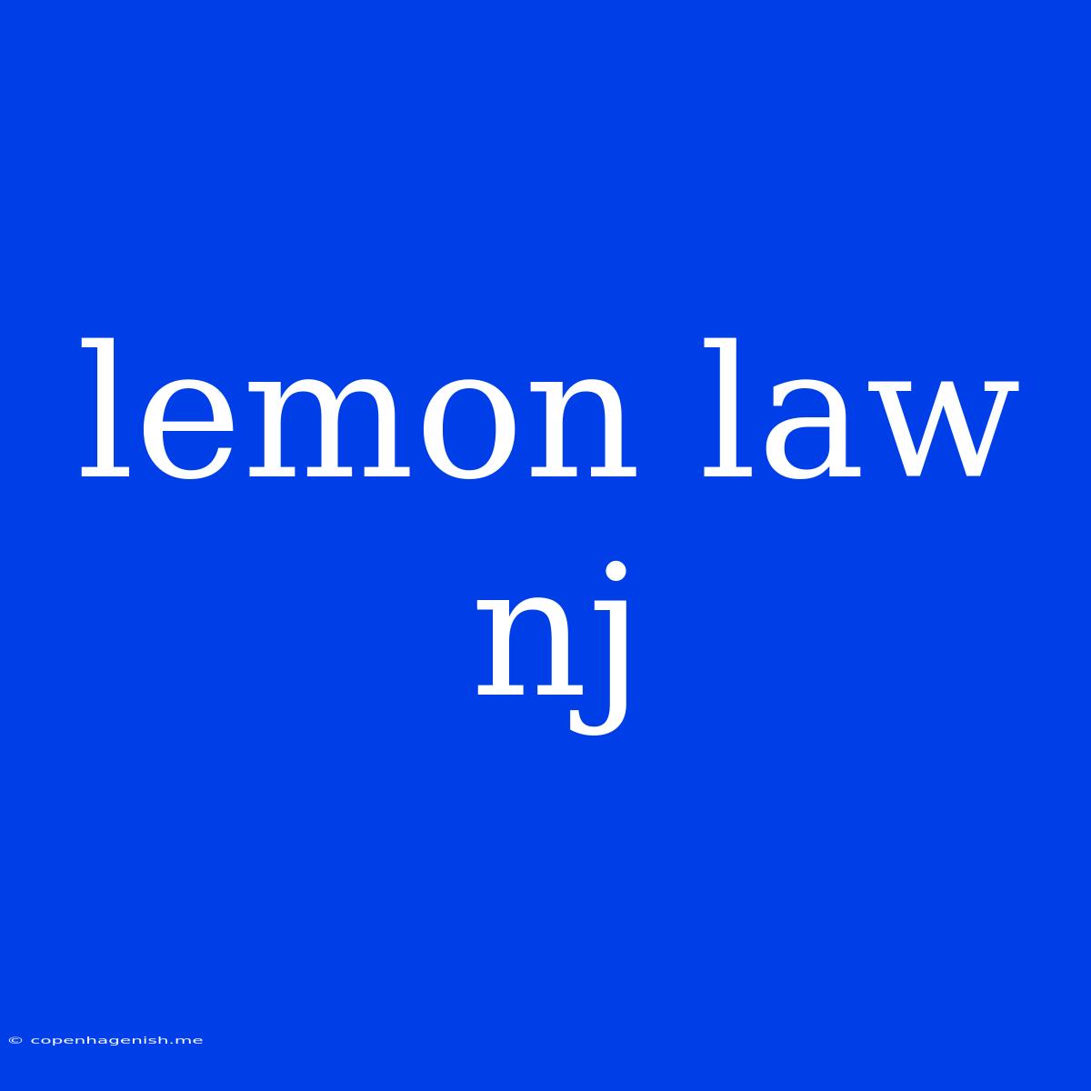 Lemon Law Nj